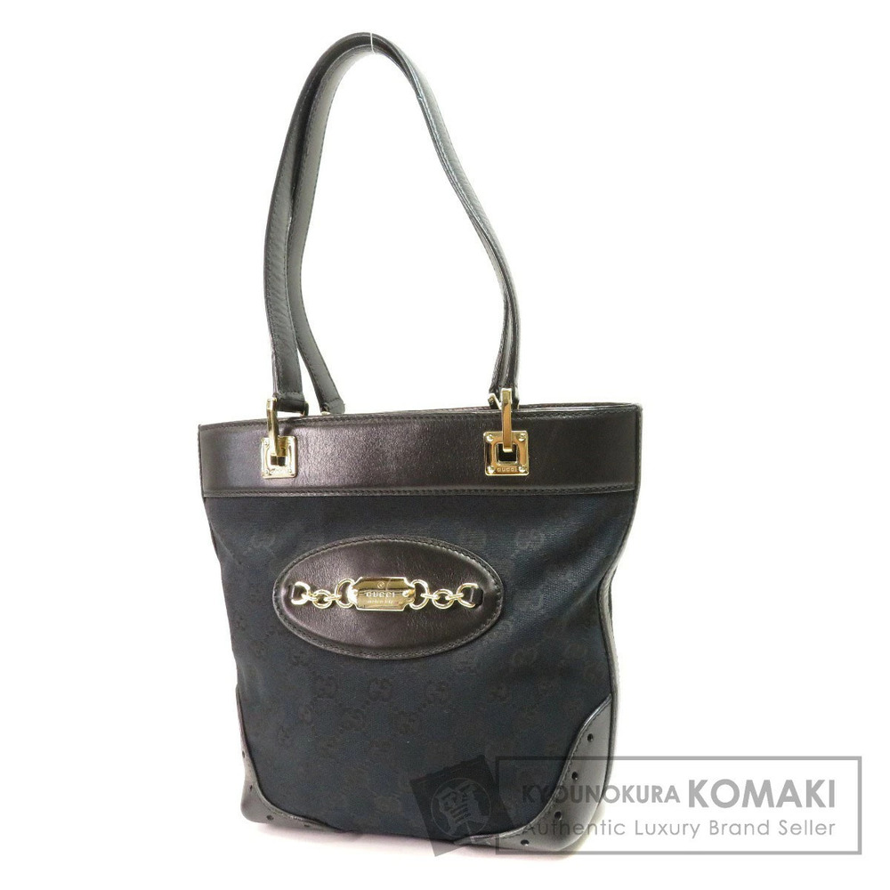 Gucci GG Canvas Punch Tote Bag black monogram canvas